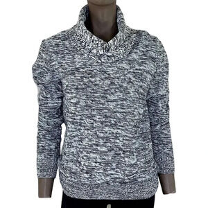 EXPRESS Long Sleeve Shawl Collar Knit Sweater Pullover Women Size S Marled Gray